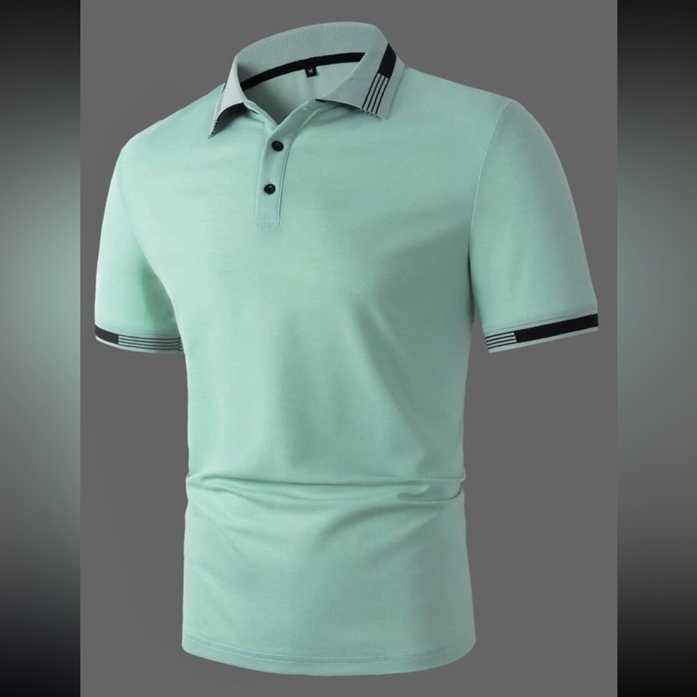 Men Striped Trim Polo Shirt